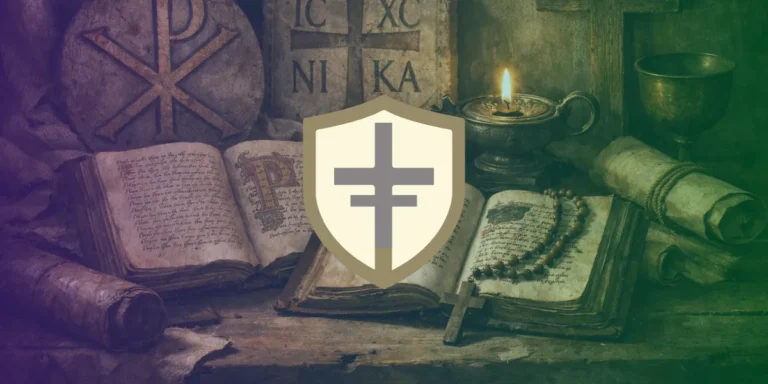 Religious symbols and ancient texts.